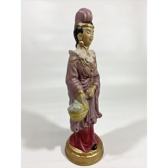 Vintage Midcentury Modern MCM Asian Woman Geisha Figurine Sculpture 13.5" - Picture 6 of 9